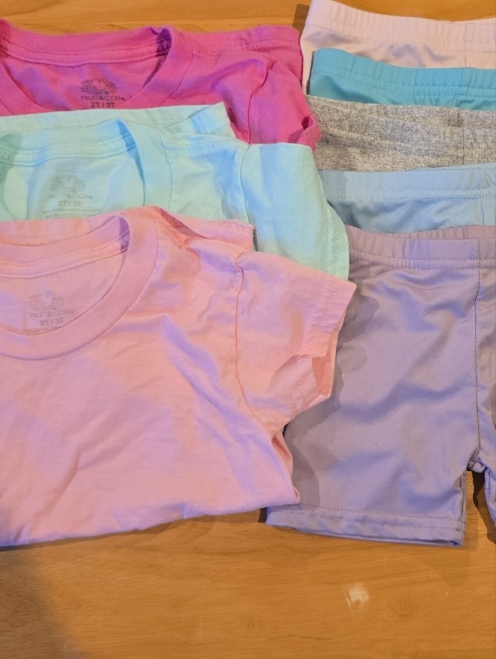 Girls Pastel T-Shirt & Shorts Set - Pink, Mint, Lavender, Blue